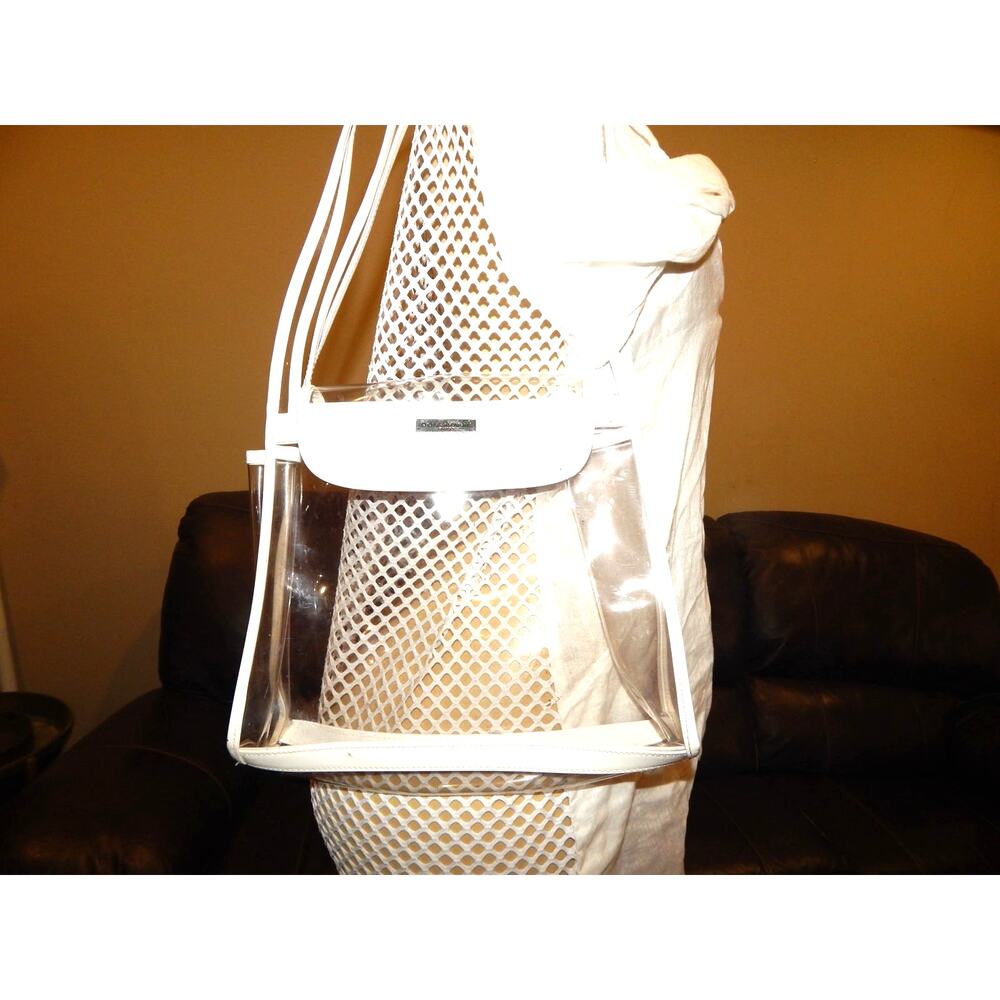 Y2K Donna Karan NewYork Clear Vinyl Double Straps Shoulder Bag